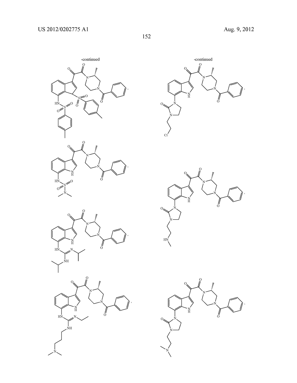 SUBSTITUTED INDOLE AND AZAINDOLE OXOACETYL PIPERAZINAMIDE DERIVATIVES - diagram, schematic, and image 153