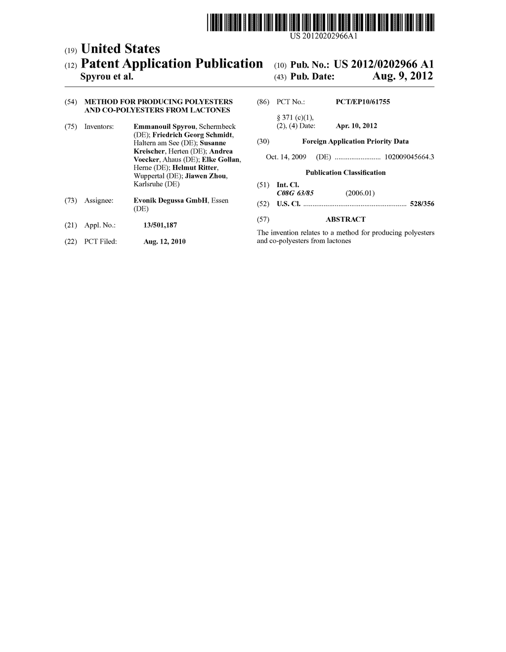 METHOD FOR PRODUCING POLYESTERS AND CO-POLYESTERS FROM LACTONES - diagram, schematic, and image 01