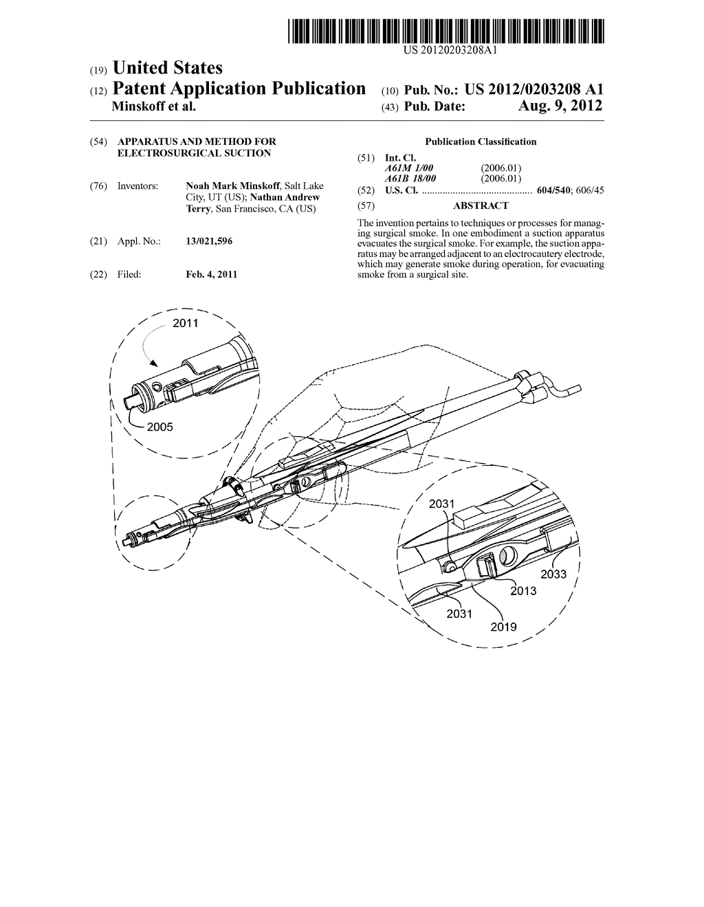 APPARATUS AND METHOD FOR ELECTROSURGICAL SUCTION - diagram, schematic, and image 01