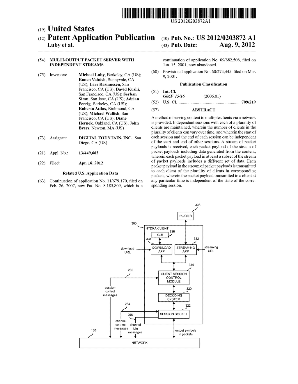 MULTI-OUTPUT PACKET SERVER WITH INDEPENDENT STREAMS - diagram, schematic, and image 01