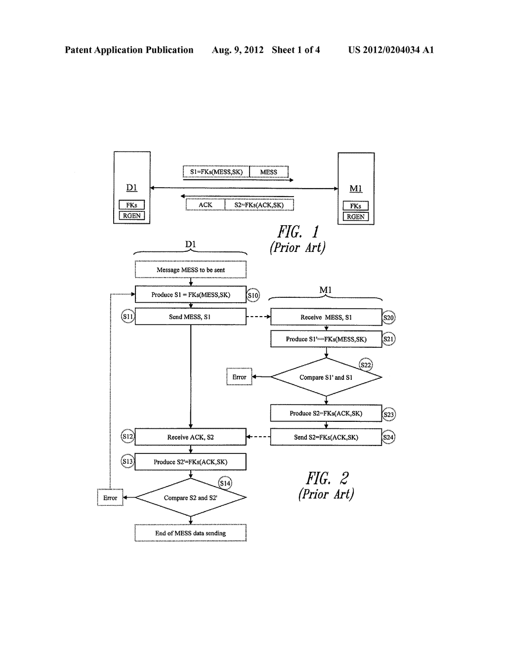 DATA TRANSMISSION METHOD USING AN ACKNOWLEDGEMENT CODE COMPRISING HIDDEN     AUTHENTICATION BITS - diagram, schematic, and image 02