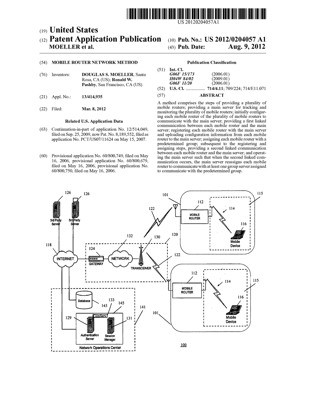 MOBILE ROUTER NETWORK METHOD - diagram, schematic, and image 01