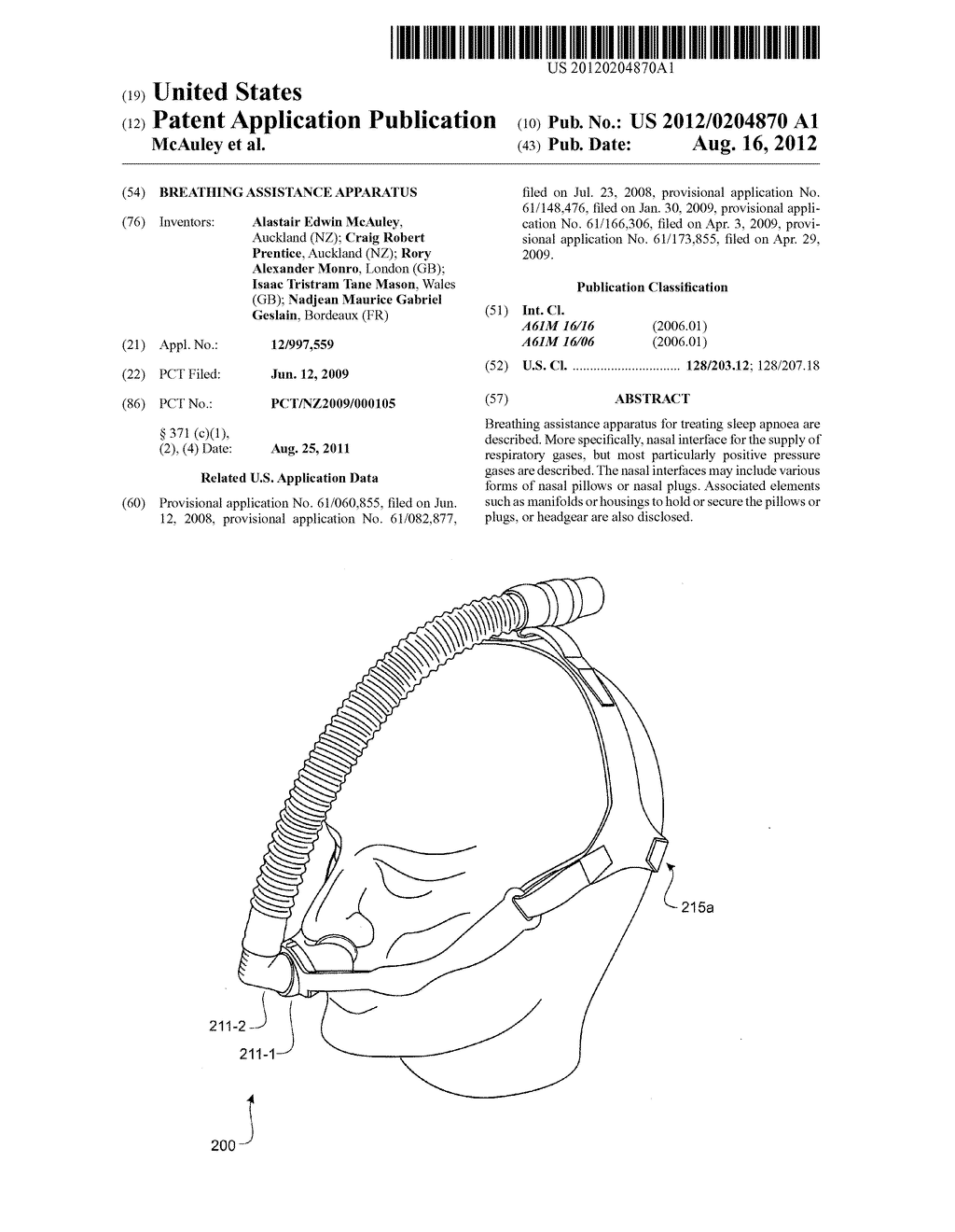 BREATHING ASSISTANCE APPARATUS - diagram, schematic, and image 01