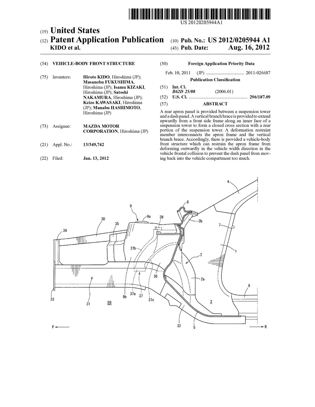 VEHICLE-BODY FRONT STRUCTURE - diagram, schematic, and image 01