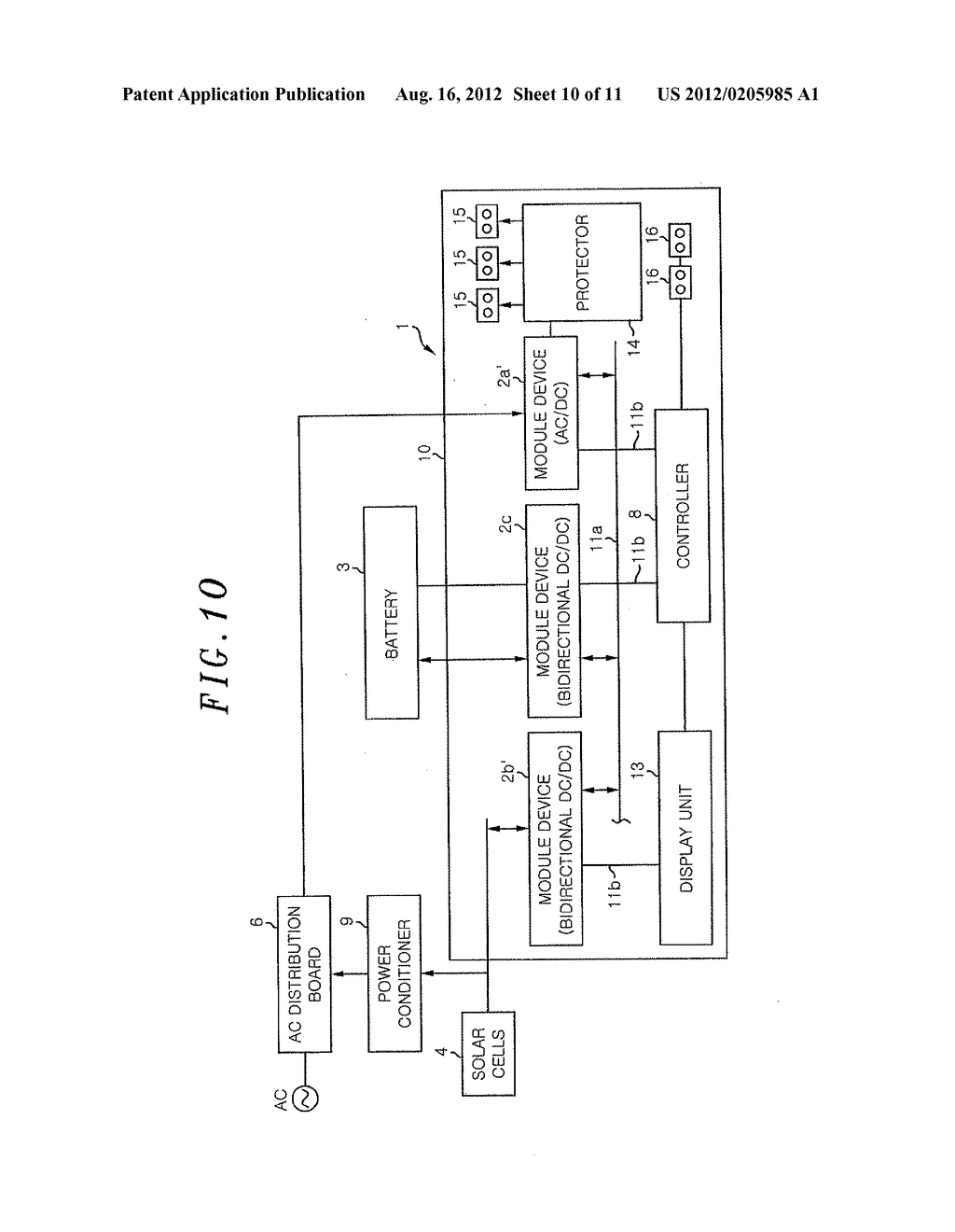 POWER DISTRIBUTION DEVICE AND POWER DISTRIBUTION SYSTEM USING SAME - diagram, schematic, and image 11