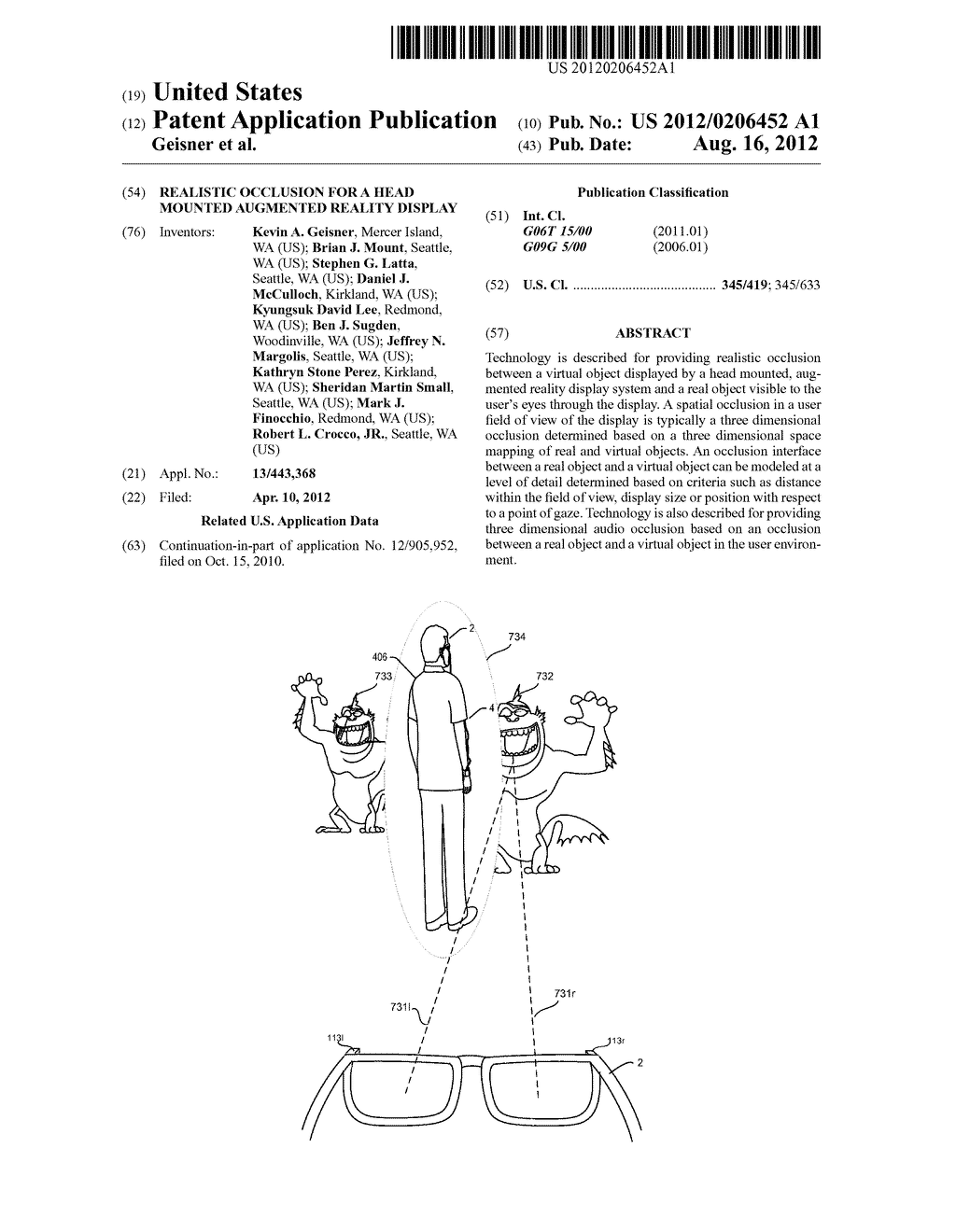 REALISTIC OCCLUSION FOR A HEAD MOUNTED AUGMENTED REALITY DISPLAY - diagram, schematic, and image 01