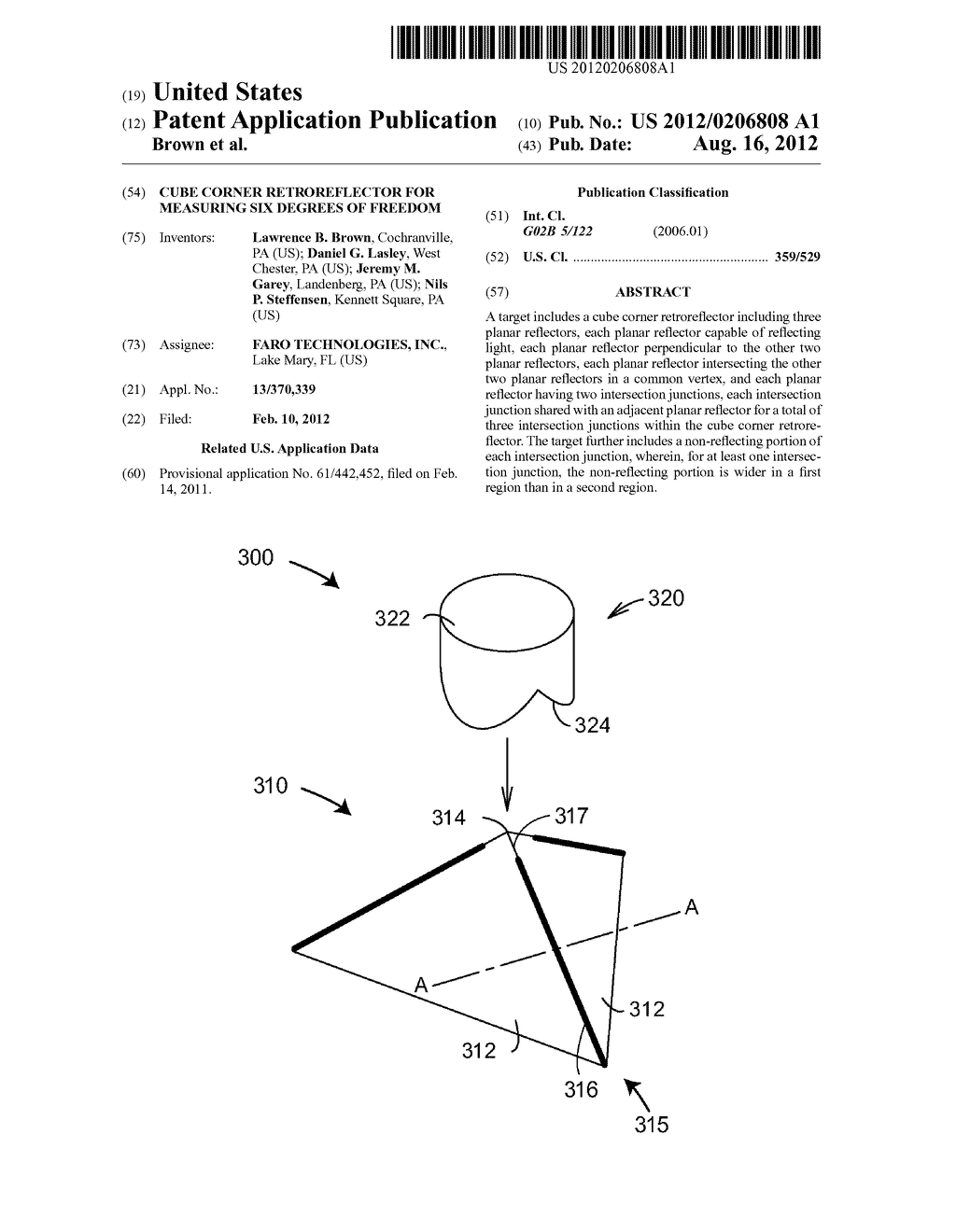 CUBE CORNER RETROREFLECTOR FOR MEASURING SIX DEGREES OF FREEDOM - diagram, schematic, and image 01