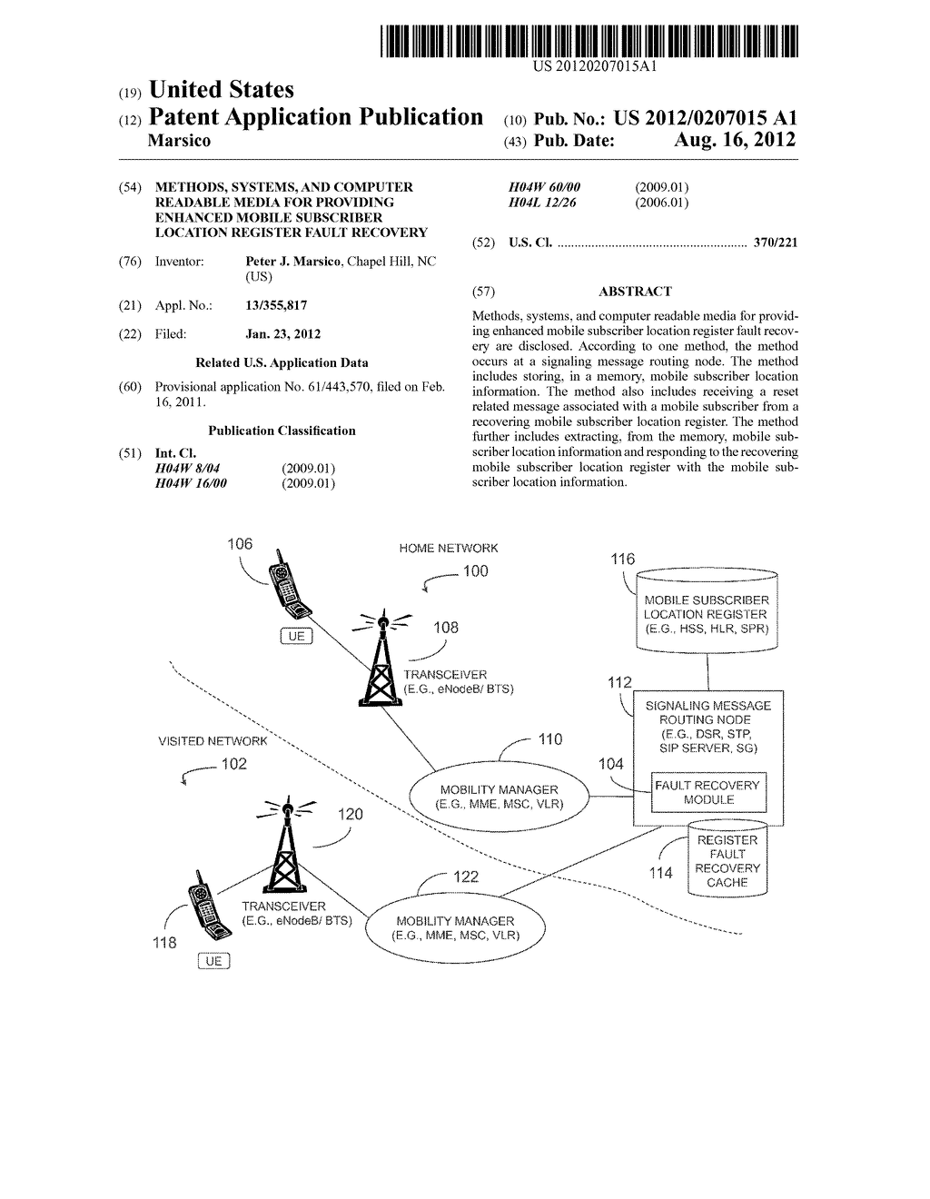 METHODS, SYSTEMS, AND COMPUTER READABLE MEDIA FOR PROVIDING ENHANCED     MOBILE SUBSCRIBER LOCATION REGISTER FAULT RECOVERY - diagram, schematic, and image 01