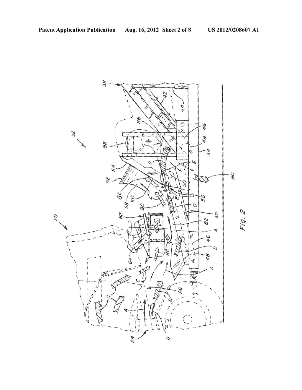 BIOMASS CONVEYING AND DISTRIBUTING SYSTEM FOR A HARVESTER - diagram, schematic, and image 03