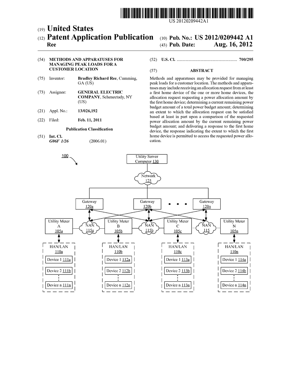 METHODS AND APPARATUSES FOR MANAGING PEAK LOADS FOR A CUSTOMER LOCATION - diagram, schematic, and image 01