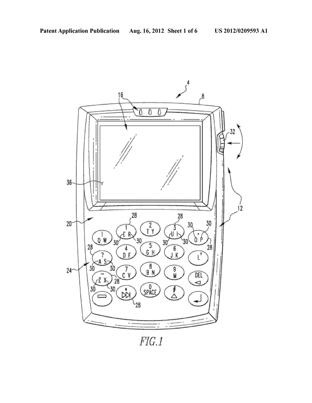HANDHELD ELECTRONIC DEVICE WITH REDUCED KEYBOARD AND ASSOCIATED METHOD OF     PROVIDING QUICK TEXT ENTRY IN A MESSAGE - diagram, schematic, and image 02