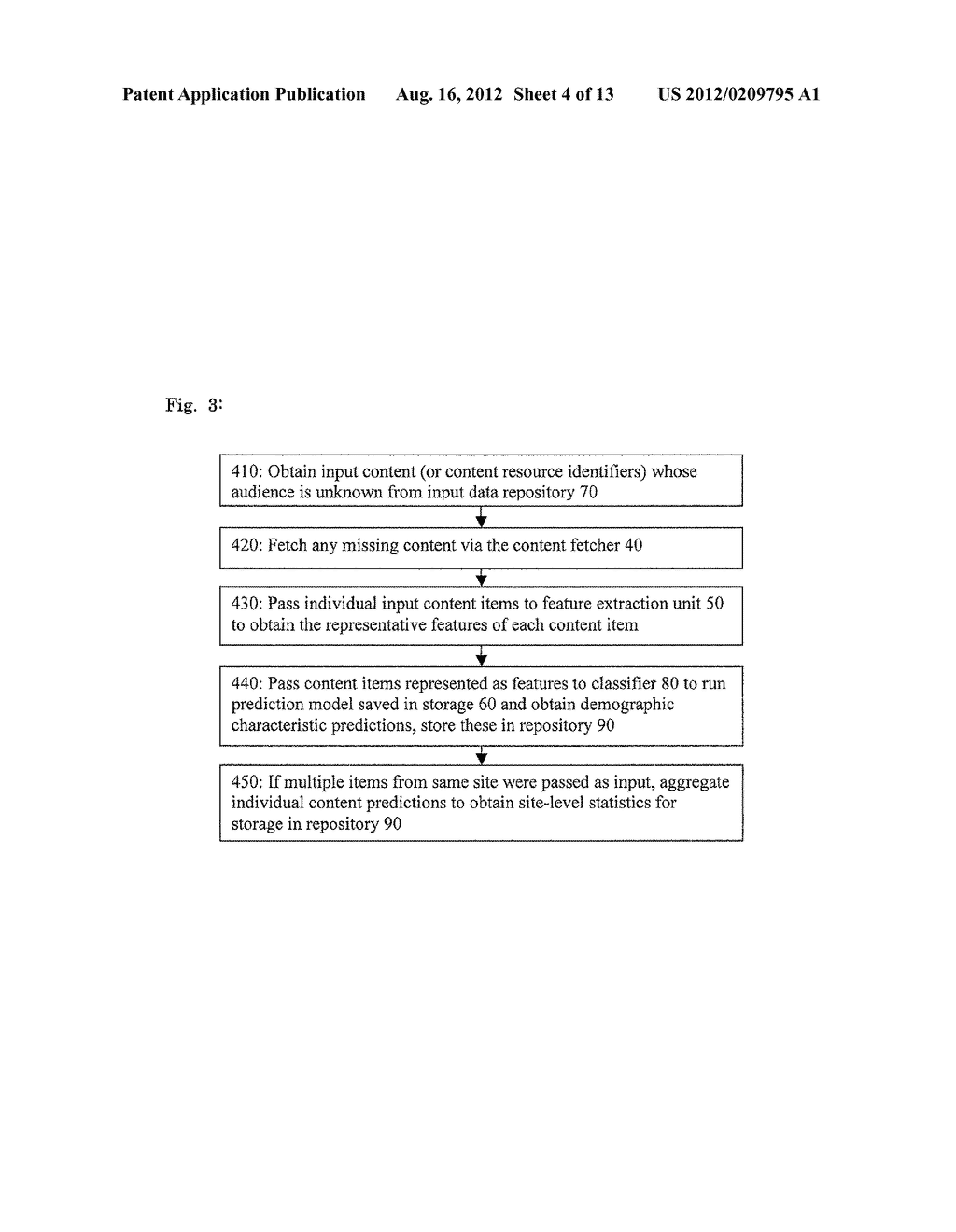 WEB PAGE ANALYSIS SYSTEM FOR COMPUTERIZED DERIVATION OF WEBPAGE AUDIENCE     CHARACTERISTICS - diagram, schematic, and image 05