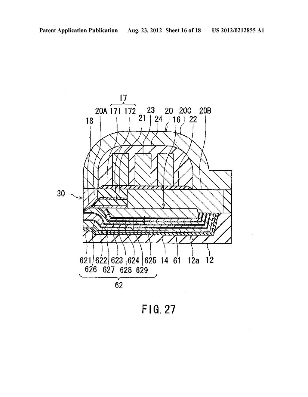 MAGNETIC HEAD FOR PERPENDICULAR MAGNETIC RECORDING HAVING A POLE LAYER     INCLUDING A PLURALITY OF STACKED MAGNETIC FILMS - diagram, schematic, and image 17