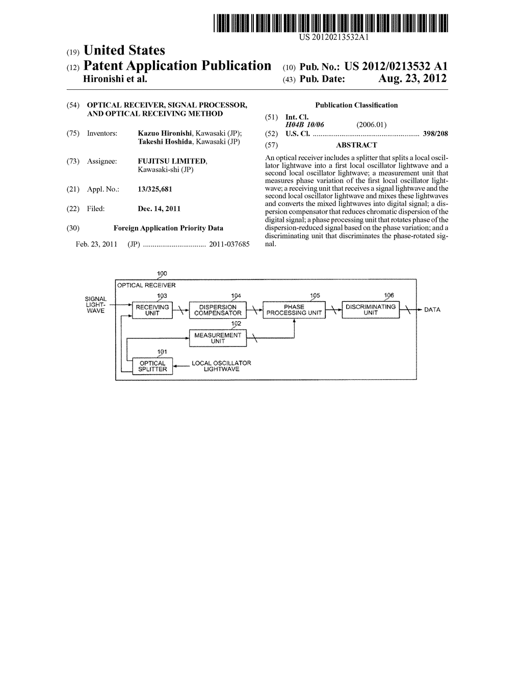 OPTICAL RECEIVER, SIGNAL PROCESSOR, AND OPTICAL RECEIVING METHOD - diagram, schematic, and image 01