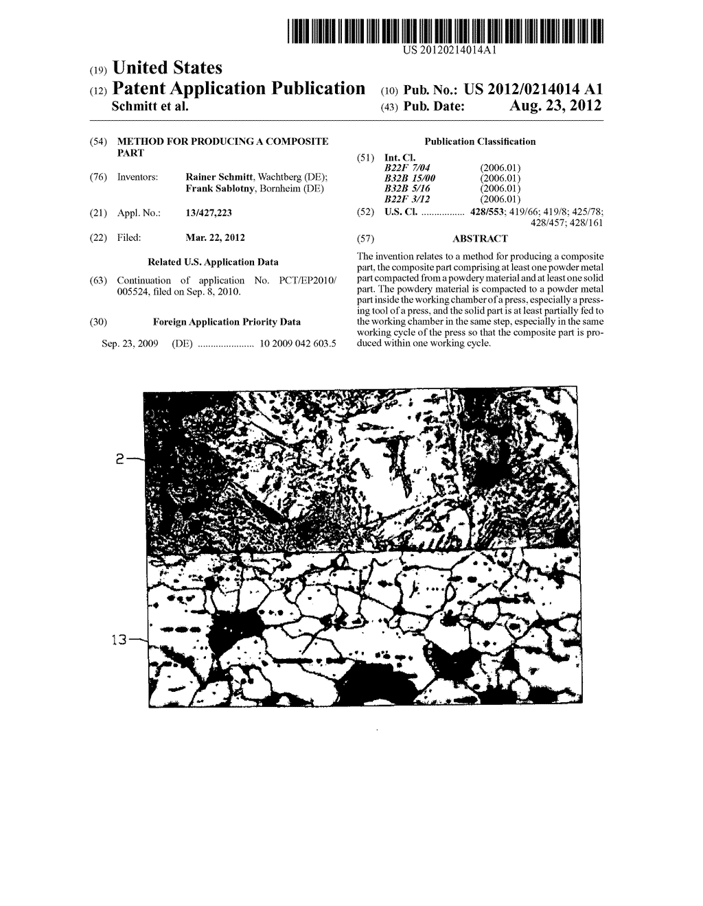 METHOD FOR PRODUCING A COMPOSITE PART - diagram, schematic, and image 01