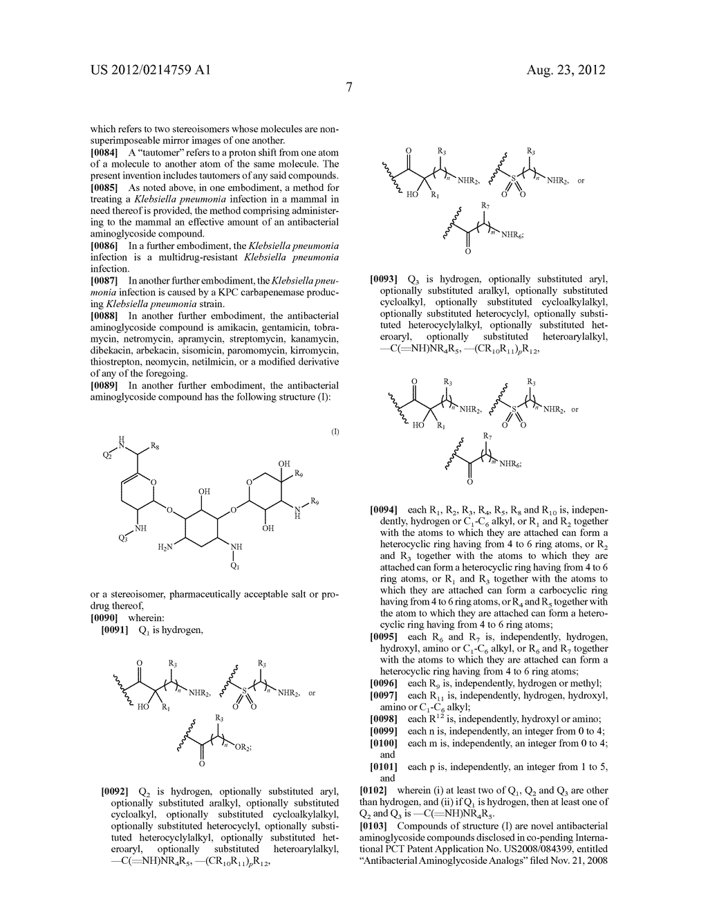 TREATMENT OF KLEBSIELLA PNEUMONIAE INFECTIONS WITH ANTIBACTERIAL     AMINOGLYCOSIDE COMPOUNDS - diagram, schematic, and image 12