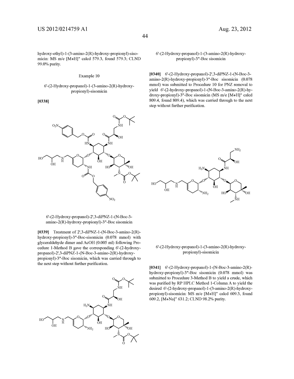 TREATMENT OF KLEBSIELLA PNEUMONIAE INFECTIONS WITH ANTIBACTERIAL     AMINOGLYCOSIDE COMPOUNDS - diagram, schematic, and image 49