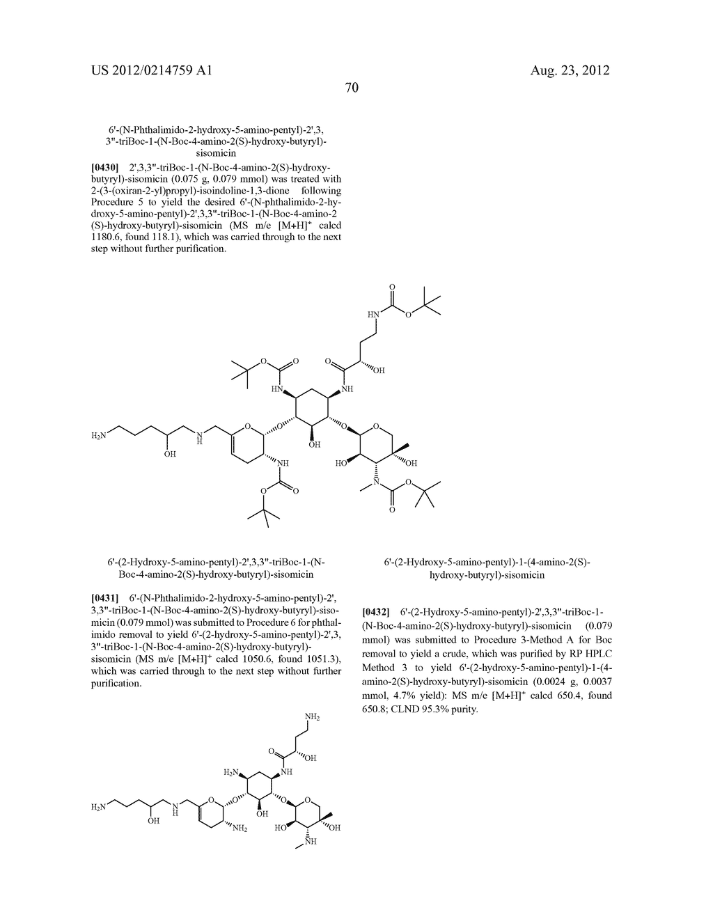 TREATMENT OF KLEBSIELLA PNEUMONIAE INFECTIONS WITH ANTIBACTERIAL     AMINOGLYCOSIDE COMPOUNDS - diagram, schematic, and image 73