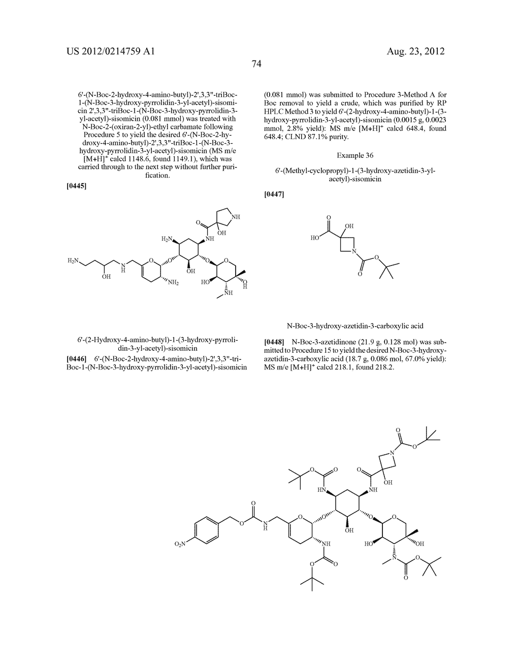 TREATMENT OF KLEBSIELLA PNEUMONIAE INFECTIONS WITH ANTIBACTERIAL     AMINOGLYCOSIDE COMPOUNDS - diagram, schematic, and image 77