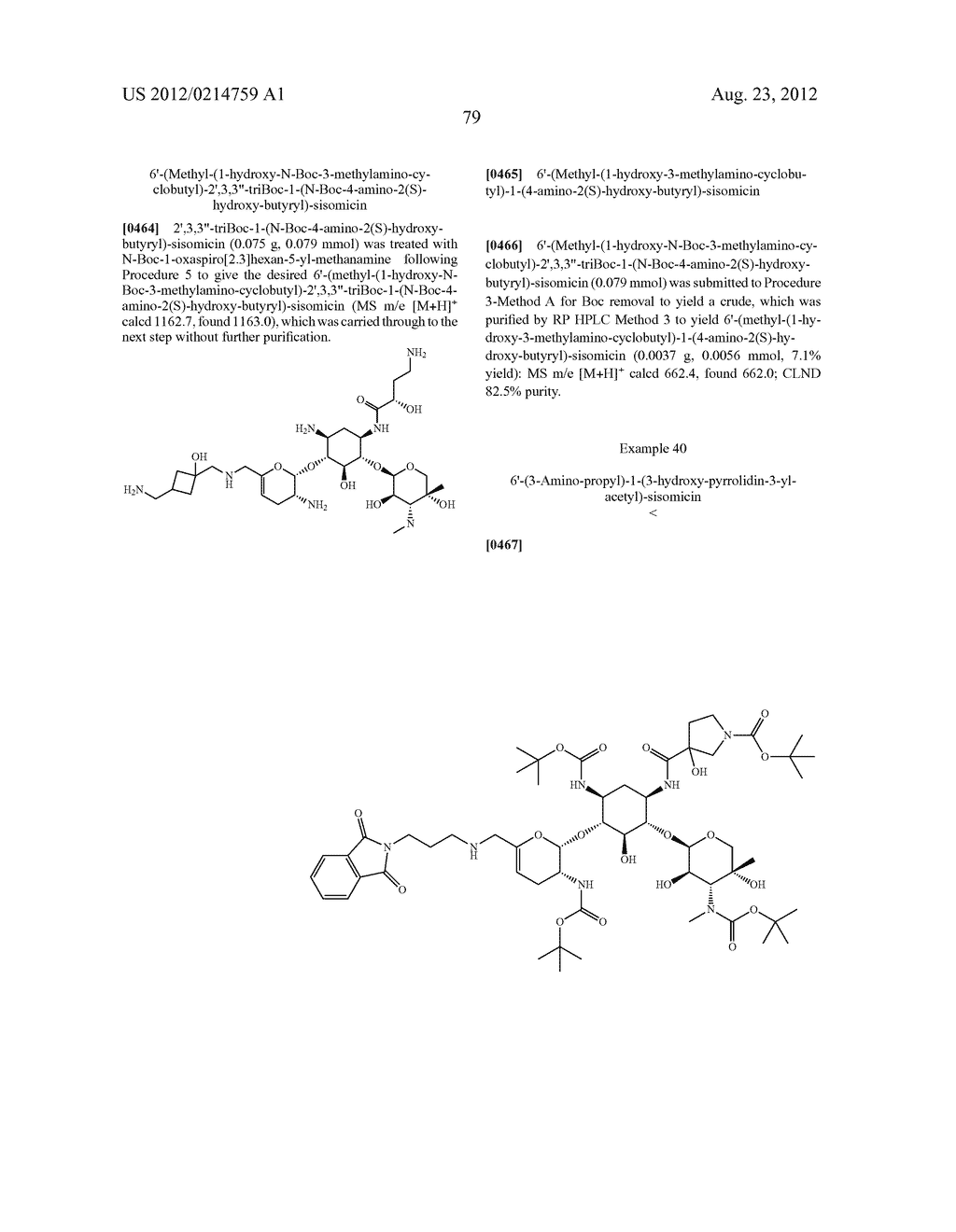 TREATMENT OF KLEBSIELLA PNEUMONIAE INFECTIONS WITH ANTIBACTERIAL     AMINOGLYCOSIDE COMPOUNDS - diagram, schematic, and image 82