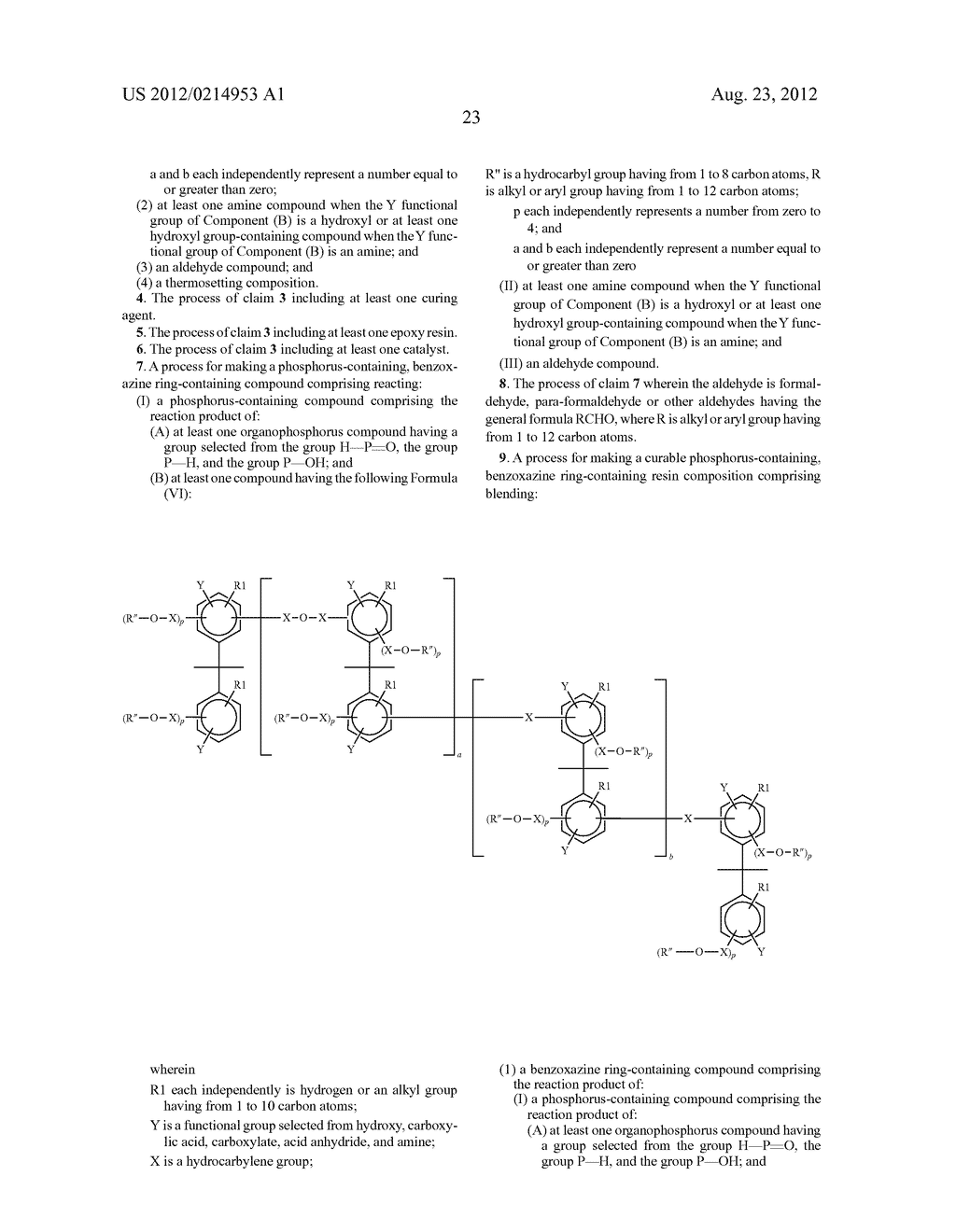 PHOSPHORUS-CONTAINING COMPOUNDS USEFUL FOR MAKING HALOGEN-FREE,     IGNITION-RESISTANT POLYMERS - diagram, schematic, and image 24