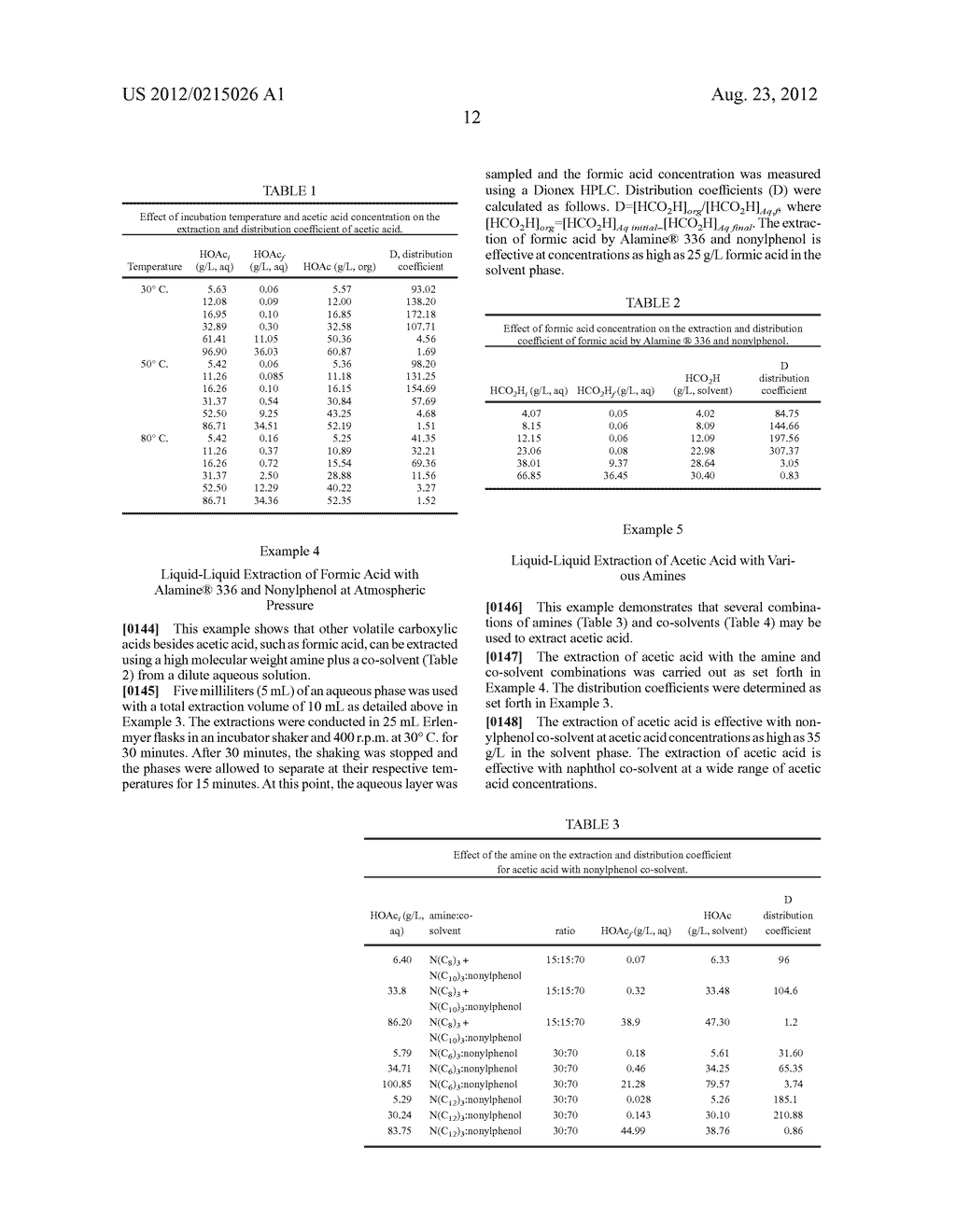 RECOVERY OF VOLATILE CARBOXYLIC ACIDS BY EXTRACTIVE EVAPORATION - diagram, schematic, and image 14