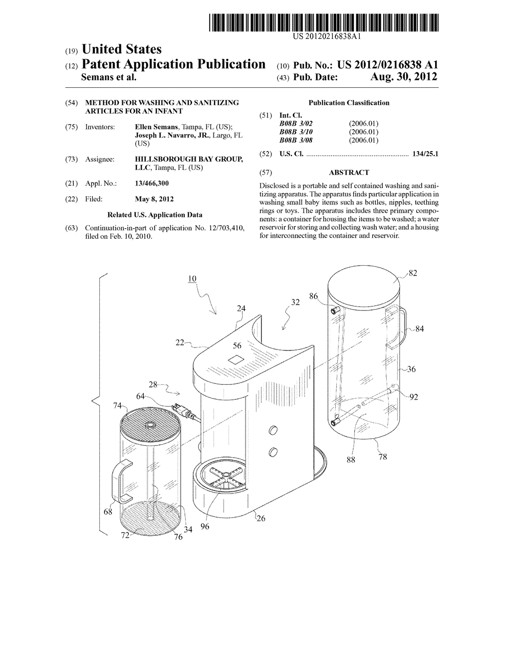 Method for Washing and Sanitizing Articles for an Infant - diagram, schematic, and image 01