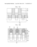 INTEGRATED CIRCUIT DEVICES INCLUDING AIR SPACERS SEPARATING CONDUCTIVE     STRUCTURES AND CONTACT PLUGS AND METHODS OF FABRICATING THE SAME diagram and image