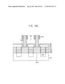 INTEGRATED CIRCUIT DEVICES INCLUDING AIR SPACERS SEPARATING CONDUCTIVE     STRUCTURES AND CONTACT PLUGS AND METHODS OF FABRICATING THE SAME diagram and image