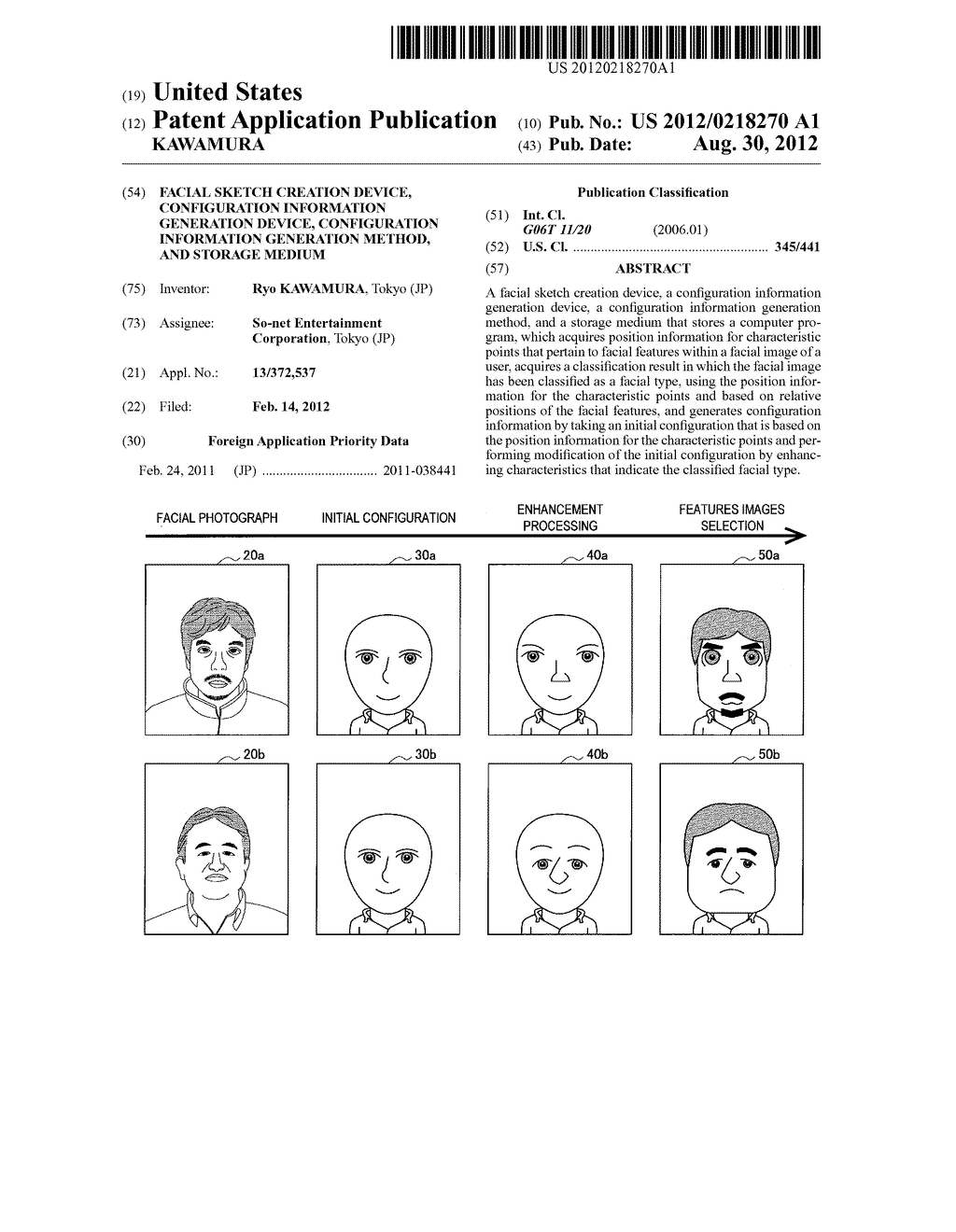 FACIAL SKETCH CREATION DEVICE, CONFIGURATION INFORMATION GENERATION     DEVICE, CONFIGURATION INFORMATION GENERATION METHOD, AND STORAGE MEDIUM - diagram, schematic, and image 01