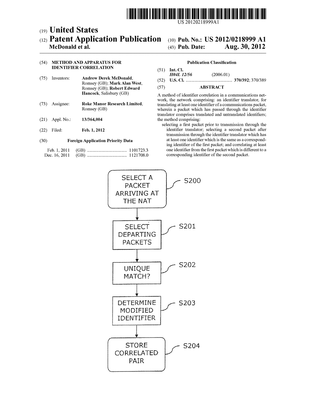 Method and Apparatus for Identifier Correlation - diagram, schematic, and image 01
