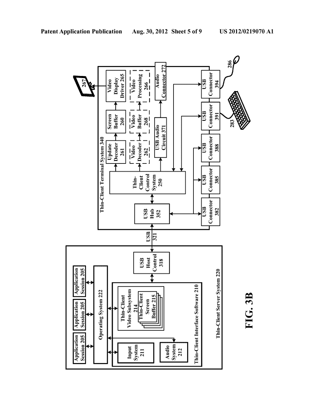 SYSTEM AND METHOD FOR A THIN-CLIENT TERMINAL SYSTEM WITH A LOCAL SCREEN     BUFFER USING A SERIAL BUS - diagram, schematic, and image 06