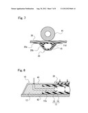 JIG USED FOR MANUFACTURING COMPOSITE MATERIAL STRUCTURE HAVING THICKENED     WALL PORTION IN TRANSVERSE CROSS-SECTION diagram and image