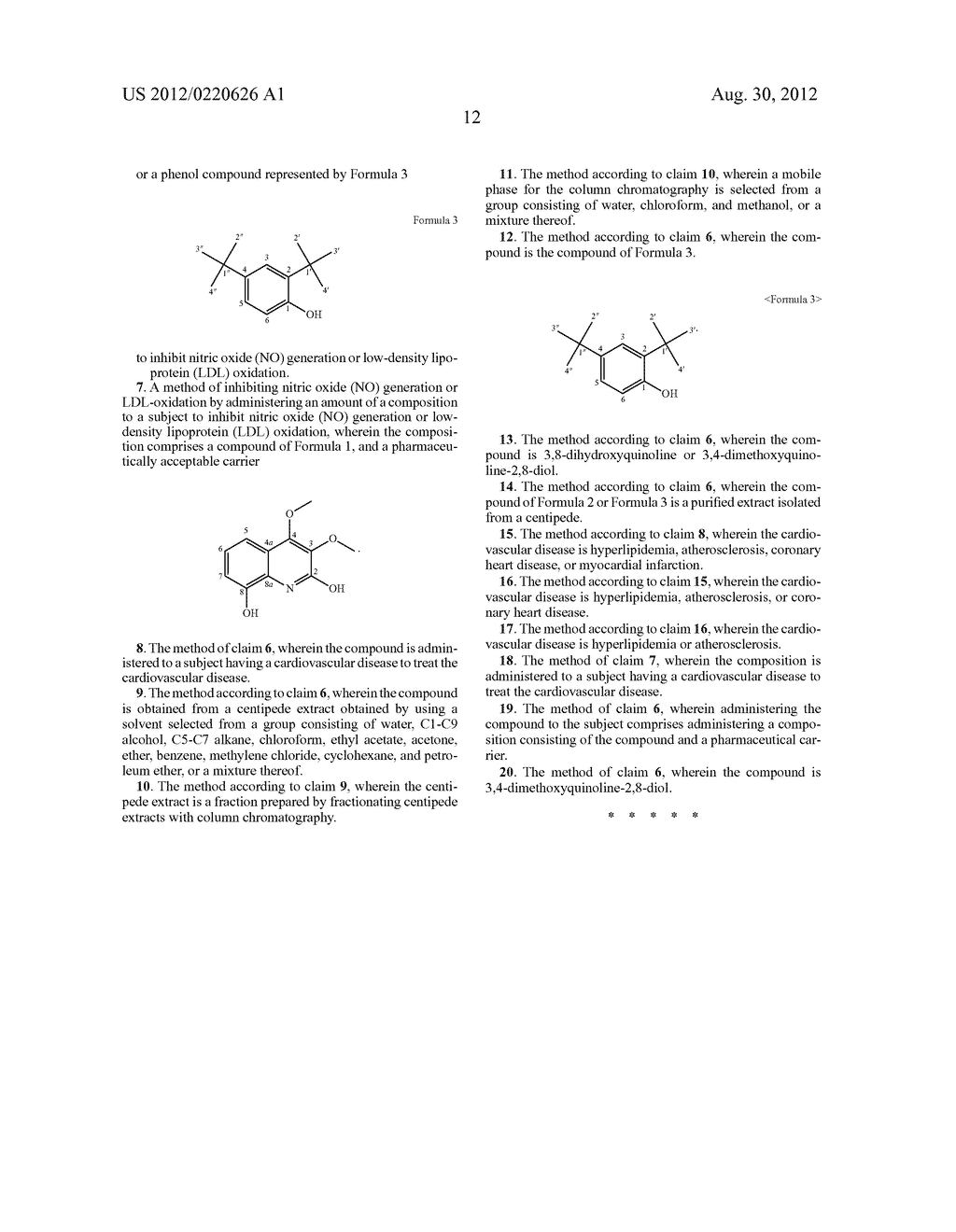 NOVEL QUINOLINE COMPOUND, AND COMPOSITION CONTAINING CENTIPEDE EXTRACT OR     COMPOUNDS ISOLATED THEREFROM FOR PREVENTION AND TREATMENT OF     CARDIOVASCULAR DISEASE - diagram, schematic, and image 14