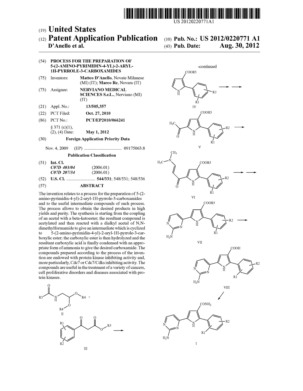 PROCESS FOR THE PREPARATION OF     5-(2-AMINO-PYRIMIDIN-4-YL)-2-ARYL-1H-PYRROLE-3-CARBOXAMIDES - diagram, schematic, and image 01