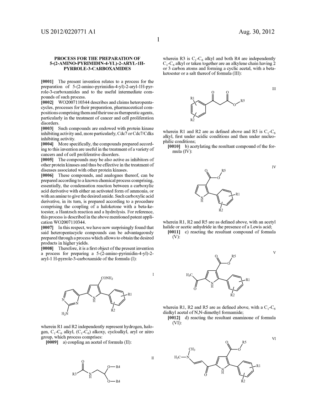 PROCESS FOR THE PREPARATION OF     5-(2-AMINO-PYRIMIDIN-4-YL)-2-ARYL-1H-PYRROLE-3-CARBOXAMIDES - diagram, schematic, and image 02