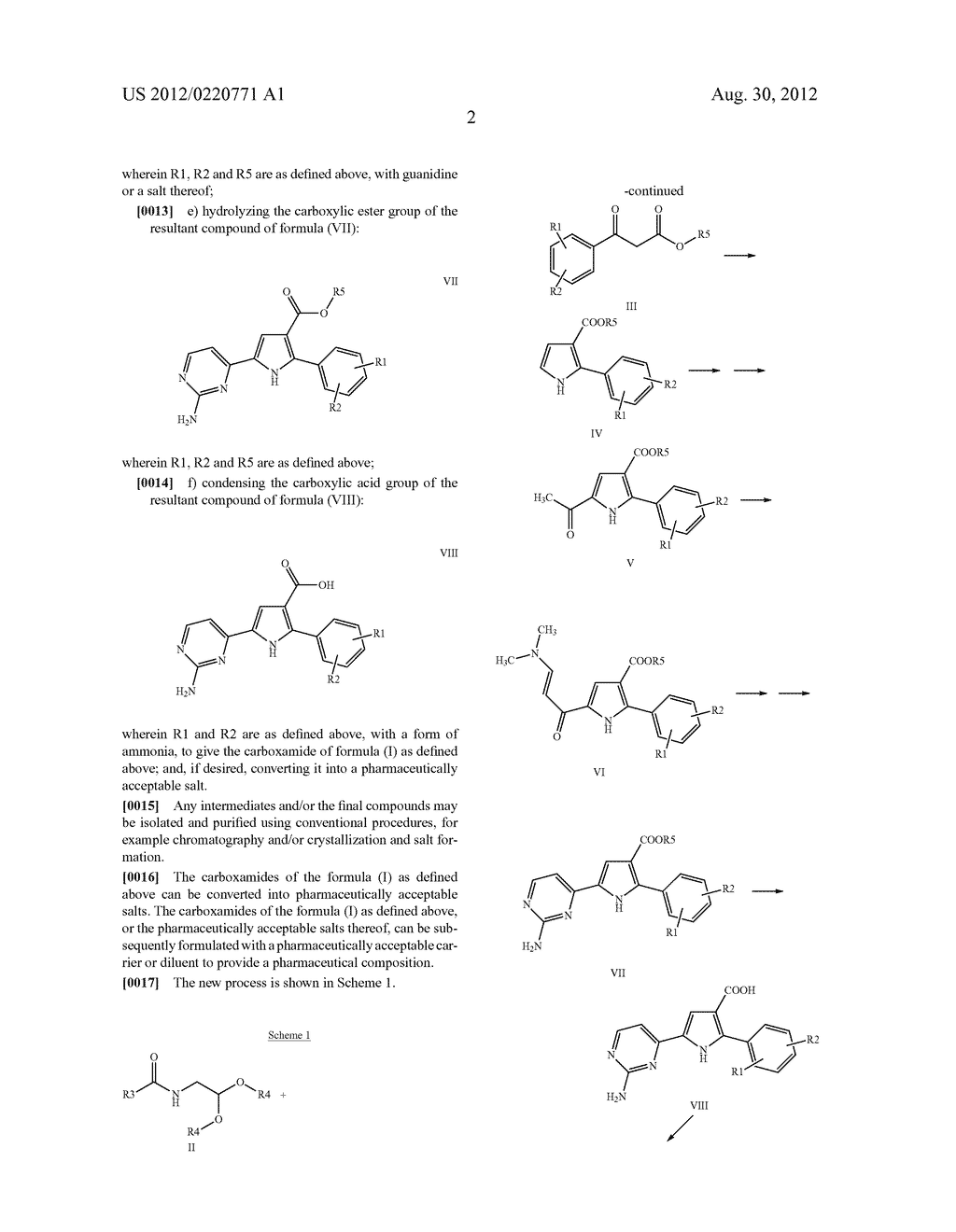 PROCESS FOR THE PREPARATION OF     5-(2-AMINO-PYRIMIDIN-4-YL)-2-ARYL-1H-PYRROLE-3-CARBOXAMIDES - diagram, schematic, and image 03