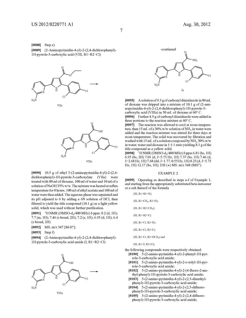 PROCESS FOR THE PREPARATION OF     5-(2-AMINO-PYRIMIDIN-4-YL)-2-ARYL-1H-PYRROLE-3-CARBOXAMIDES - diagram, schematic, and image 08