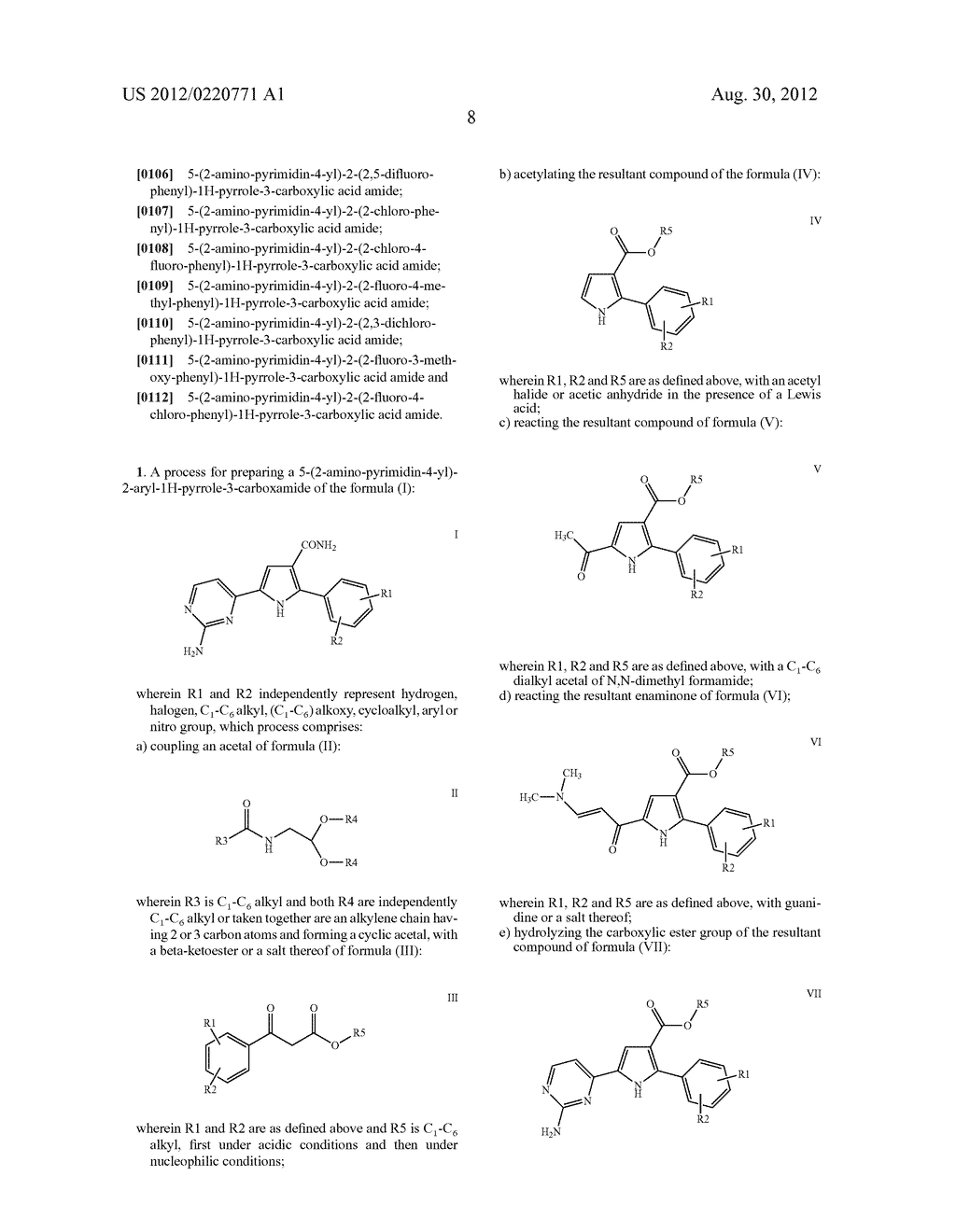 PROCESS FOR THE PREPARATION OF     5-(2-AMINO-PYRIMIDIN-4-YL)-2-ARYL-1H-PYRROLE-3-CARBOXAMIDES - diagram, schematic, and image 09