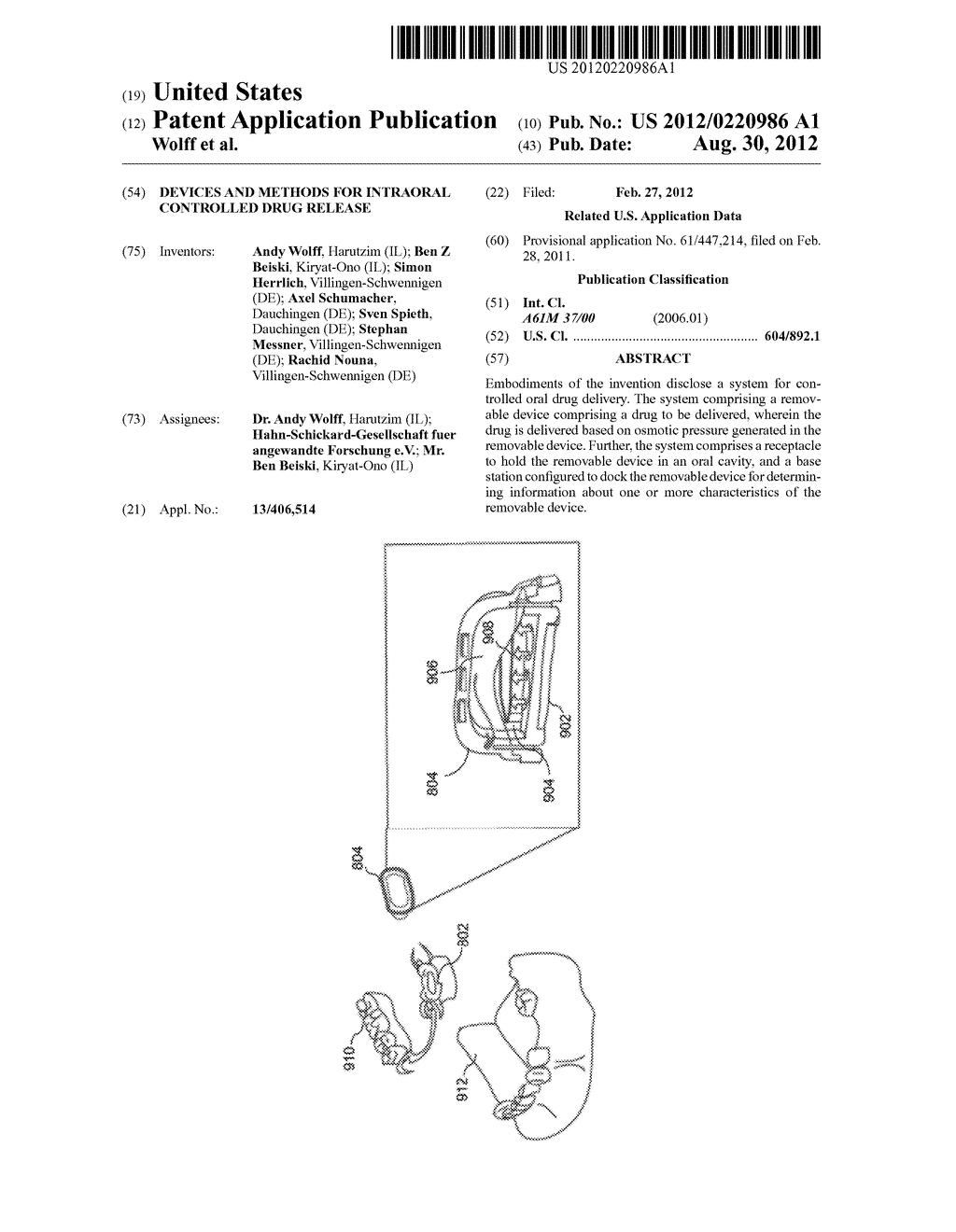 DEVICES AND METHODS FOR INTRAORAL CONTROLLED DRUG RELEASE - diagram, schematic, and image 01
