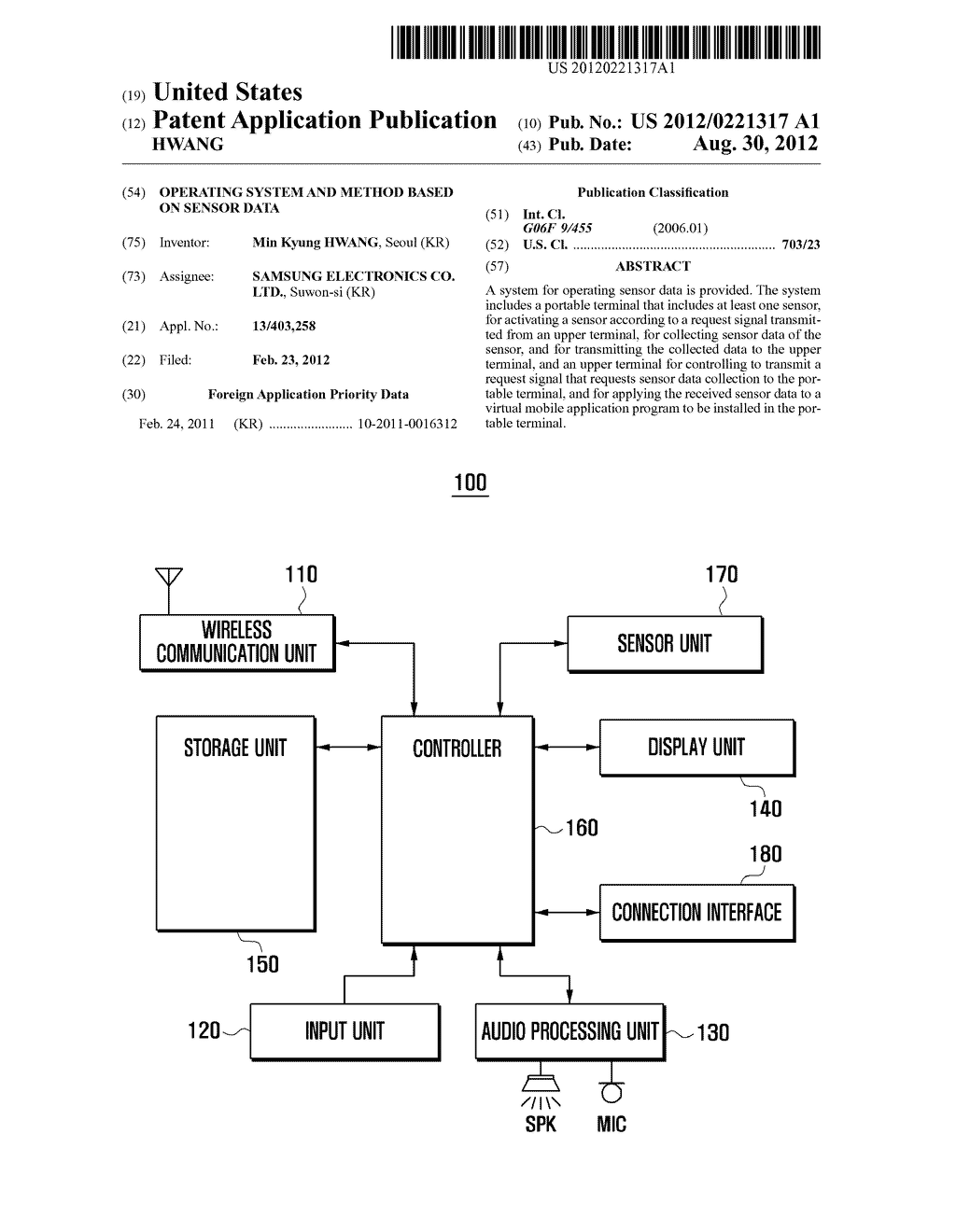 OPERATING SYSTEM AND METHOD BASED ON SENSOR DATA - diagram, schematic, and image 01