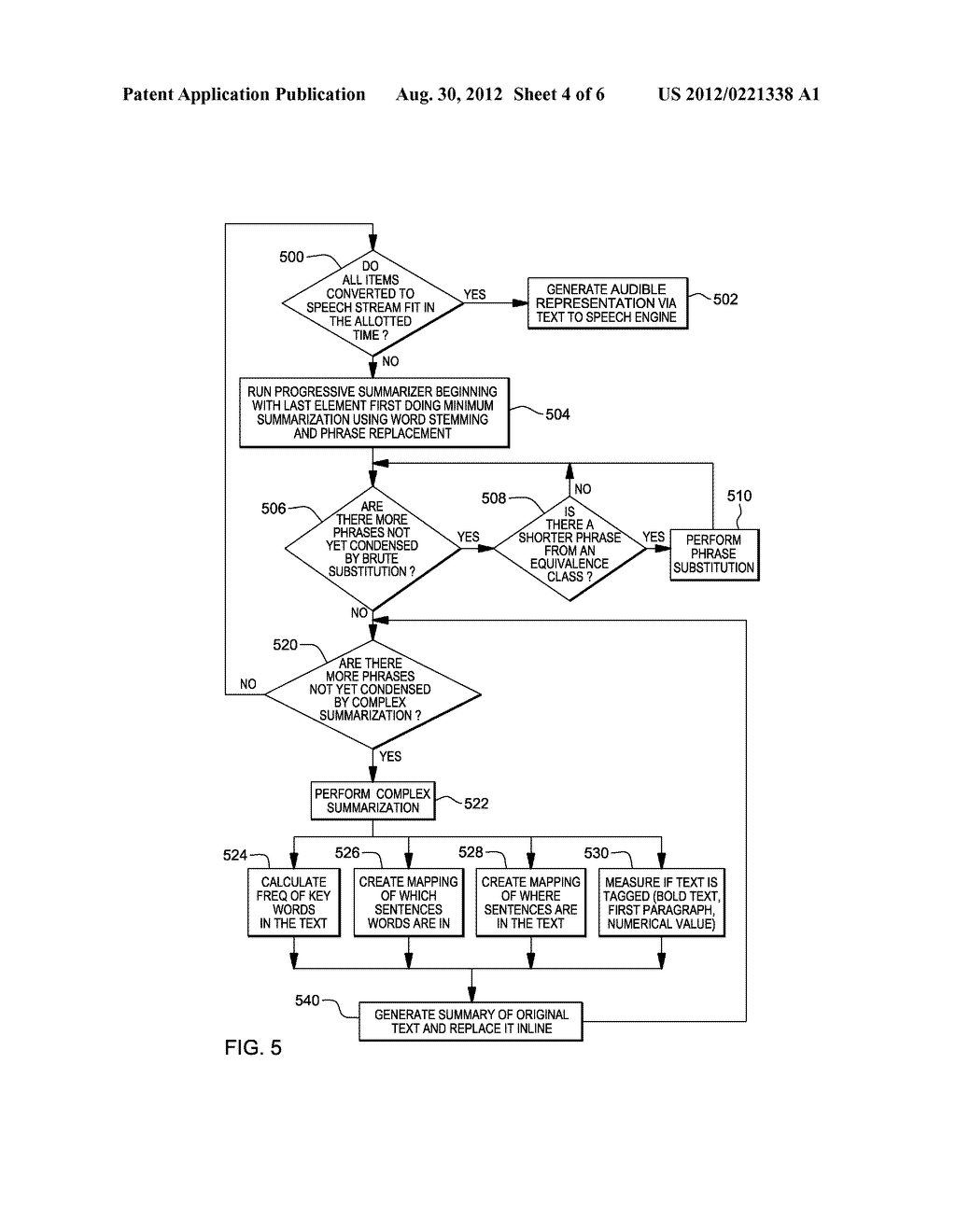 AUTOMATICALLY GENERATING AUDIBLE REPRESENTATIONS OF DATA CONTENT BASED ON     USER PREFERENCES - diagram, schematic, and image 05