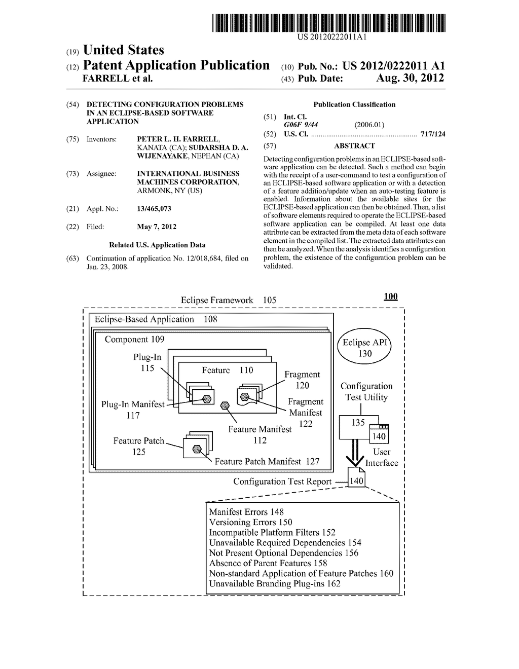 DETECTING CONFIGURATION PROBLEMS IN AN ECLIPSE-BASED SOFTWARE APPLICATION - diagram, schematic, and image 01