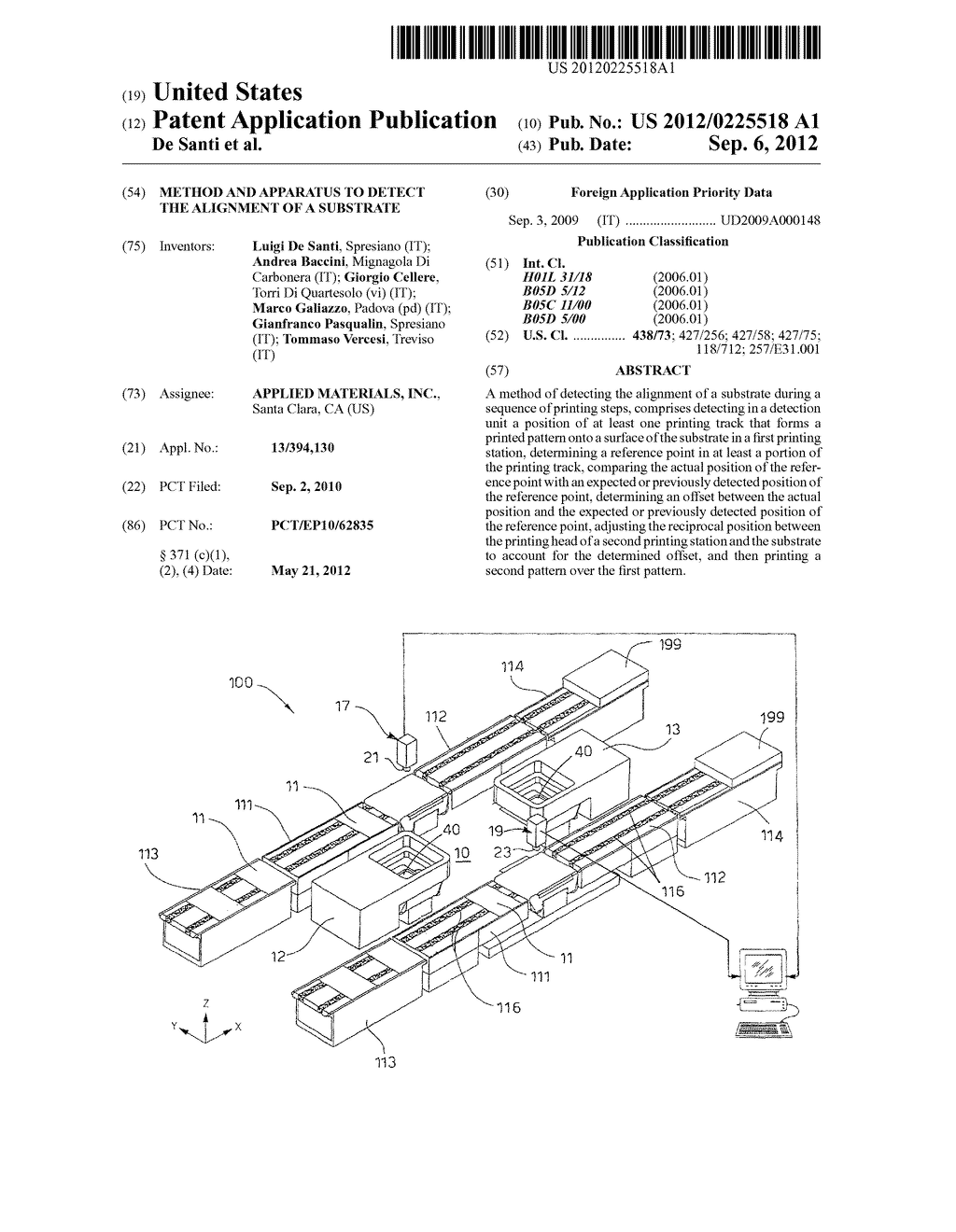 Method and Apparatus to Detect the Alignment of a Substrate - diagram, schematic, and image 01