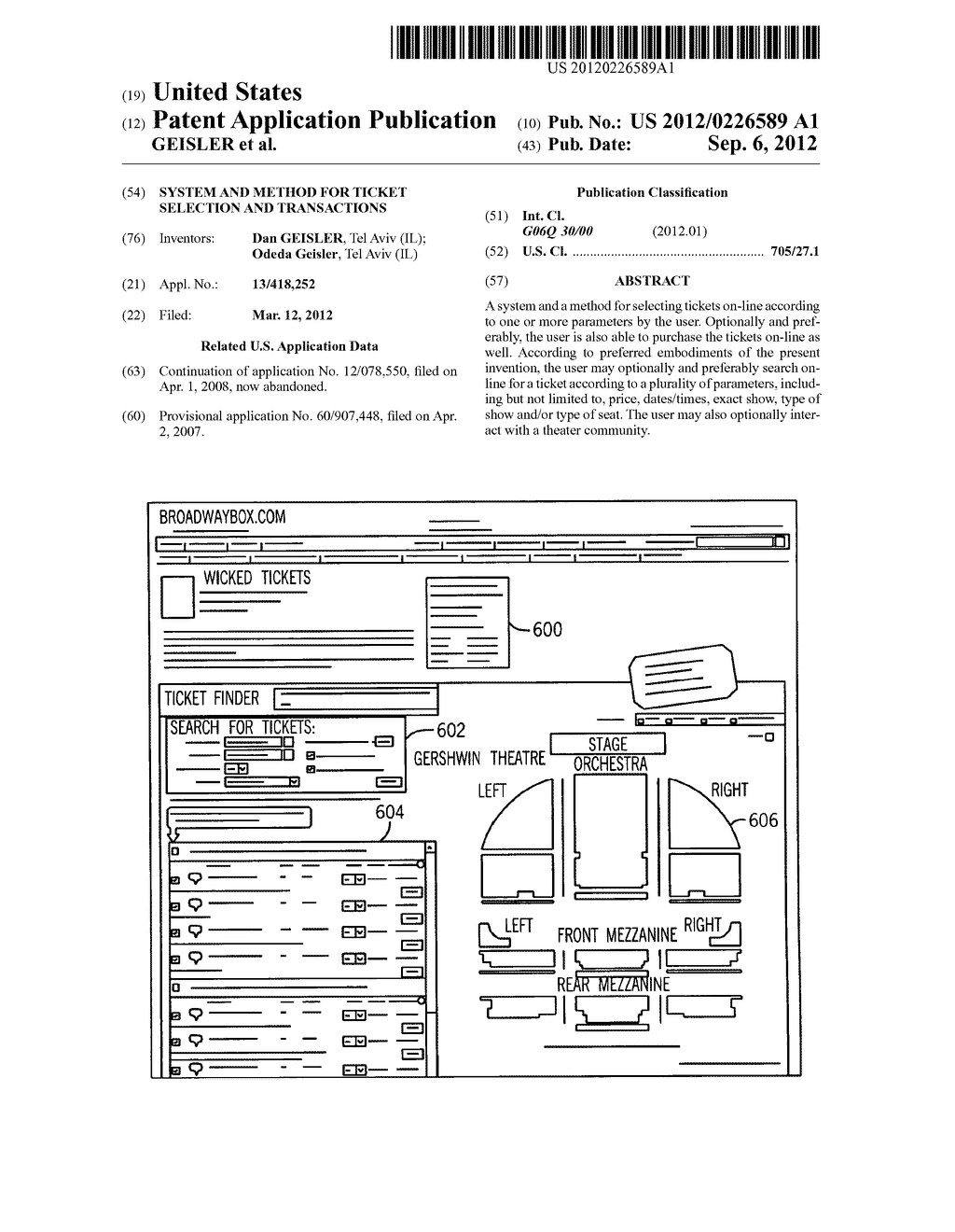 SYSTEM AND METHOD FOR TICKET SELECTION AND TRANSACTIONS - diagram, schematic, and image 01