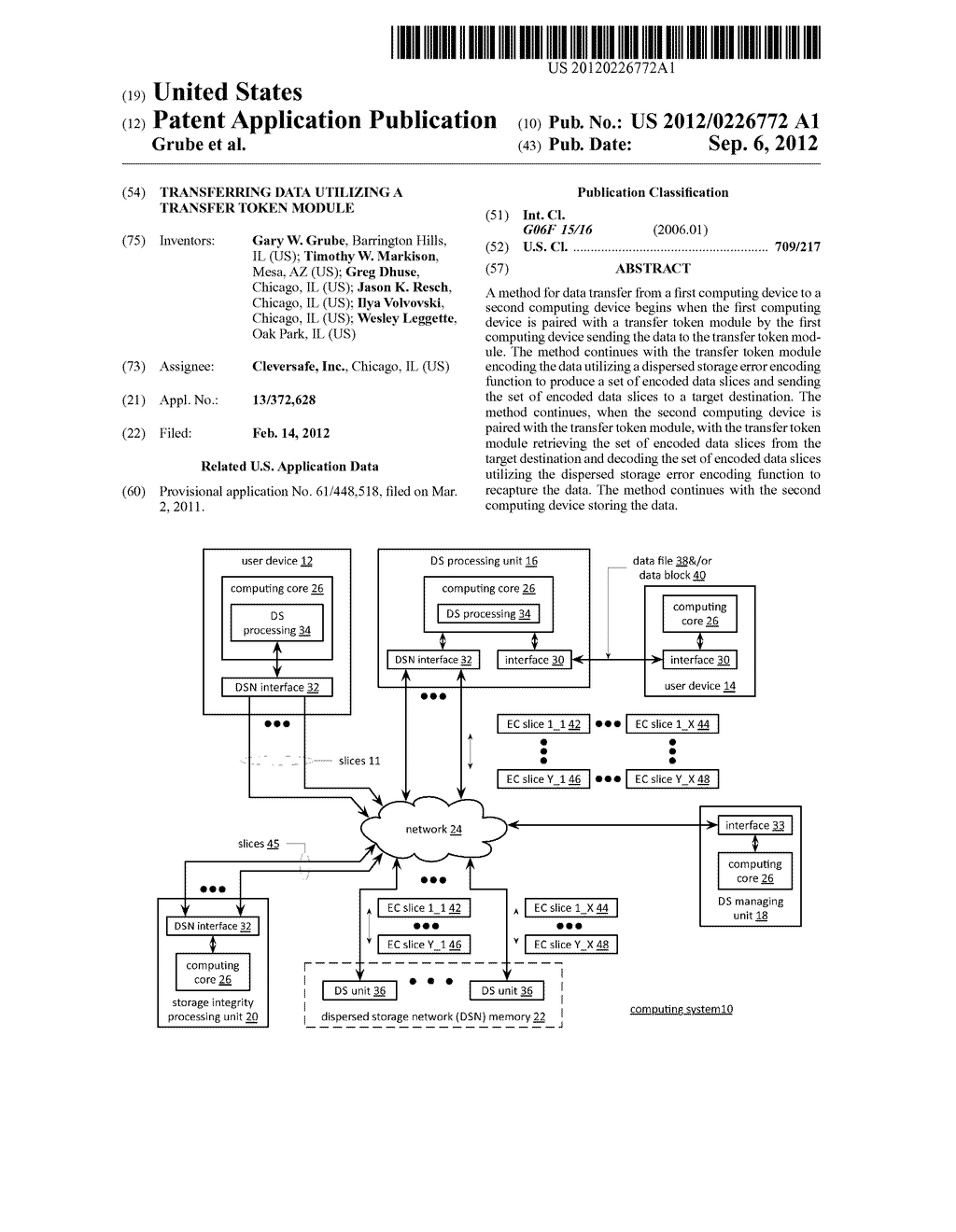 TRANSFERRING DATA UTILIZING A TRANSFER TOKEN MODULE - diagram, schematic, and image 01