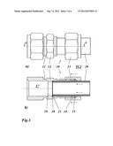 TUBE COUPLING FOR CONNECTING AN OBJECT TO ONE END OF A TUBE IN A UHV TIGHT     MANNER AND VESSEL WITH SUCH A TUBE COUPLING diagram and image