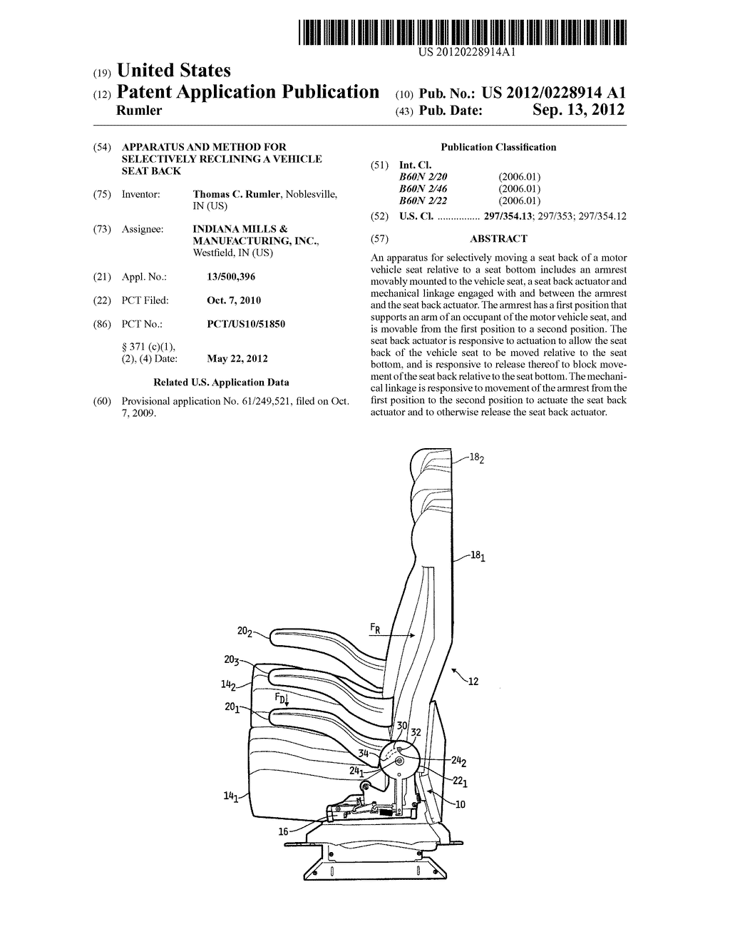 APPARATUS AND METHOD FOR SELECTIVELY RECLINING A VEHICLE SEAT BACK - diagram, schematic, and image 01