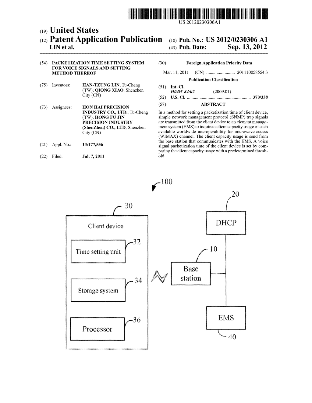 PACKETIZATION TIME SETTING SYSTEM FOR VOICE SIGNALS AND SETTING METHOD     THEREOF - diagram, schematic, and image 01