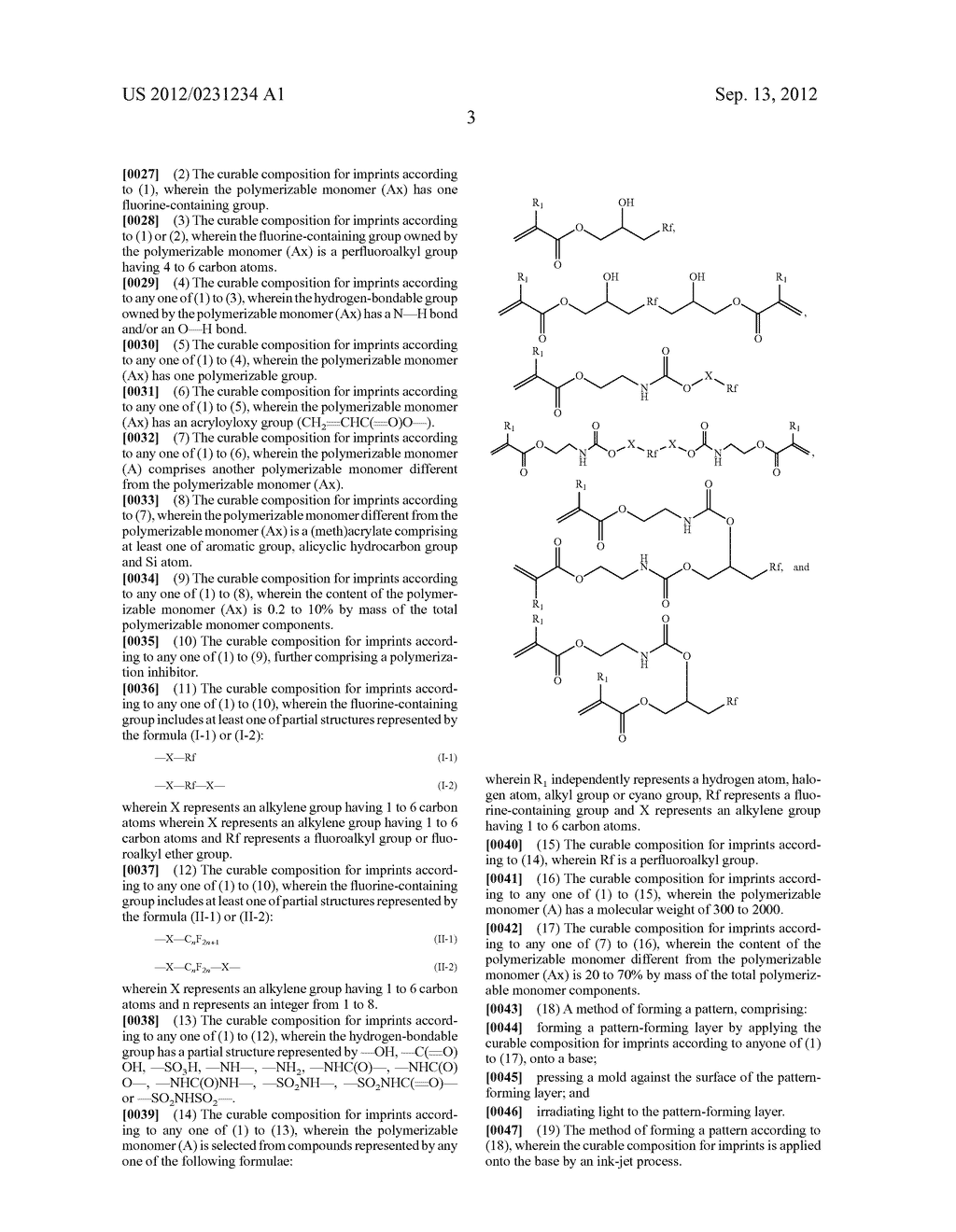 CURABLE COMPOSITION FOR IMPRINTS, PATTERNING METHOD AND PATTERN - diagram, schematic, and image 04